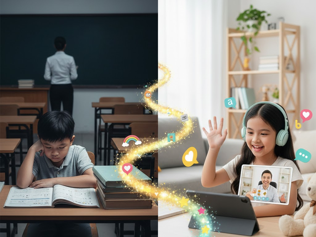 học tiếng Anh online 1 kèm 1, phương pháp học đột phá, gia sư công nghệ, tương tác chuyên sâu, cá nhân hóa lộ trình, xóa bỏ rào cản tâm lý, PalFish Class, tiếng Anh giao tiếp trẻ em