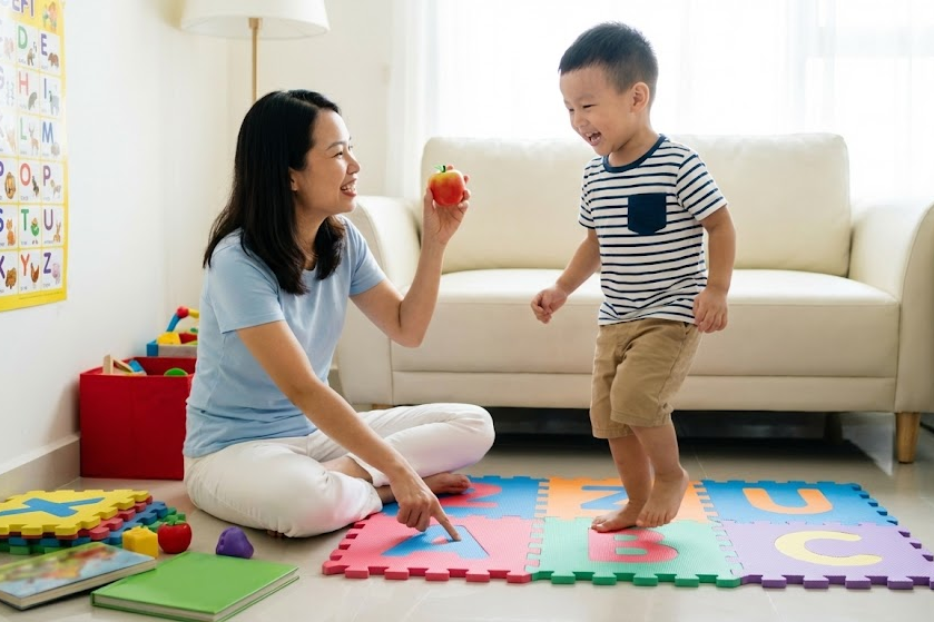 bé học chữ cái tiếng Anh