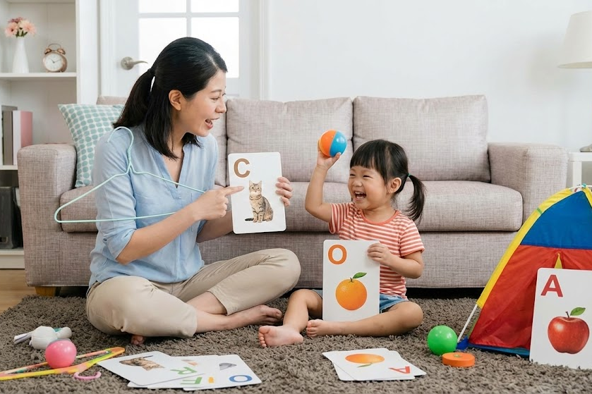 bé học chữ cái