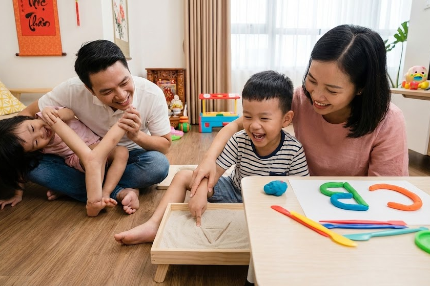 bé học chữ cái