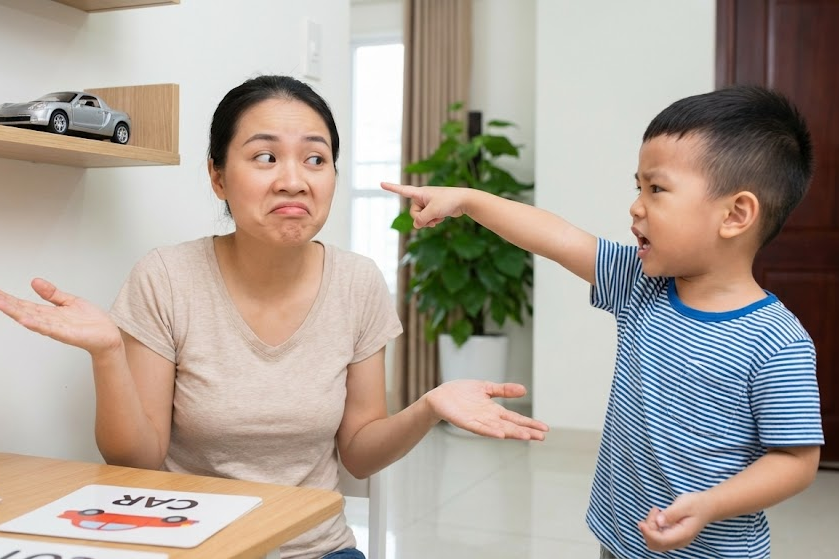 bé học tiếng anh