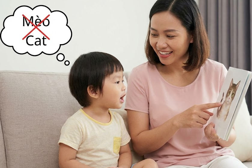 bé học tiếng anh