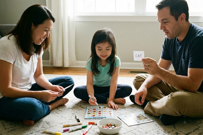 Bingo là trò chơi tập thể giúp rèn luyện kỹ năng nghe và nhận diện từ vựng cực kỳ hiệu quả.
