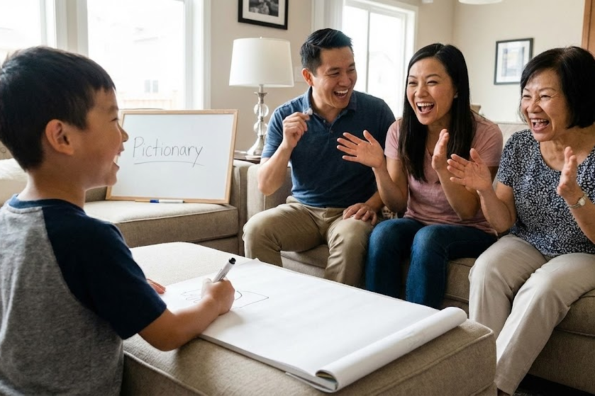 Pictionary sử dụng hình vẽ để diễn đạt từ vựng.