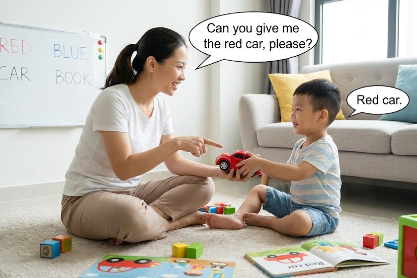 trẻ tập phát âm tiếng Anh
